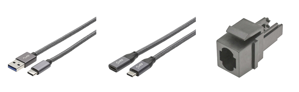HI-U3AC & HI-U3CF – HighEnd-USB3.2x2-Kabel und KST-USC-ADAP Clip-In-Keystone-Gehäuse