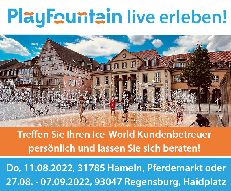 Interessenten können die PlayFountain live in Hameln und Regensburg erleben.