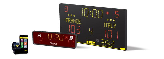 ür eine optimale Spielstandsanzeige kann die ScoreApp mit dem BTX6015 scoreboard kombiniert werden.