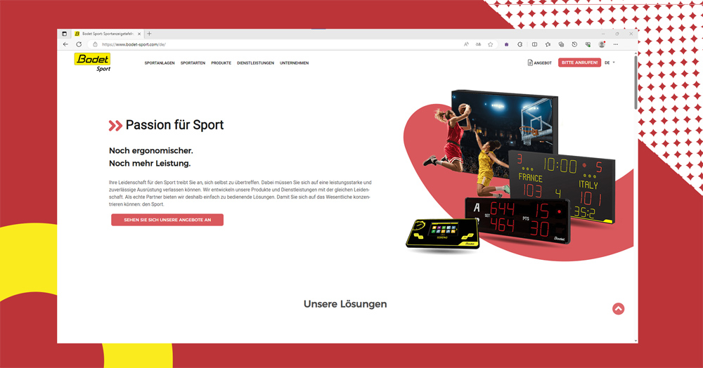 Die Website von Bodet Sport wurde überarbeitet.