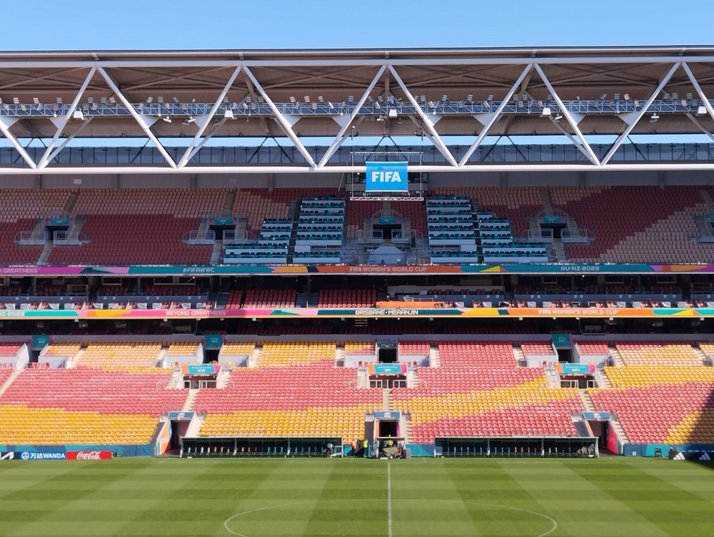 Medientribüne in Brisbane Fußball-WM der Frauen 2023 | Australien/Neuseeland