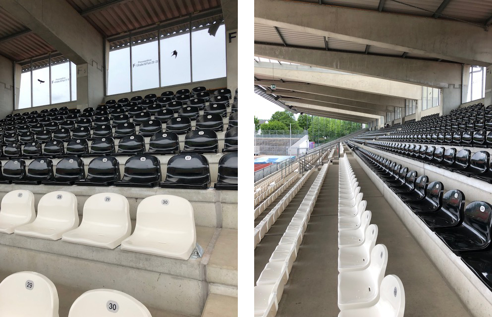 Im Donaustadion wurden 3.000 Sitzschalen installiert.