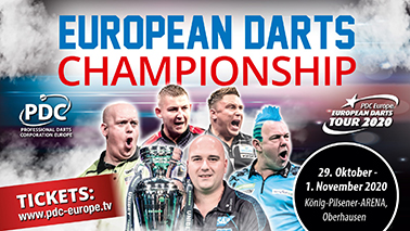 Die 32 besten Spieler der European Tour kämpfen um die Darts-Europameisterschaft.