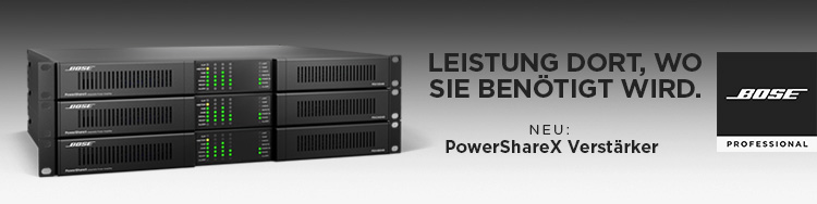 Die PowerShareX-Verstärker von Bose bieten Leistung bis ins letzte Watt.
