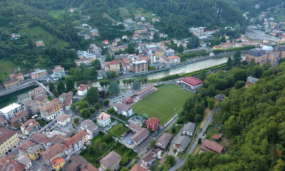 Das neu gestaltete Vereinsgelände des U.S. Calcio San Pellegrino in der Provinz Bergamo.