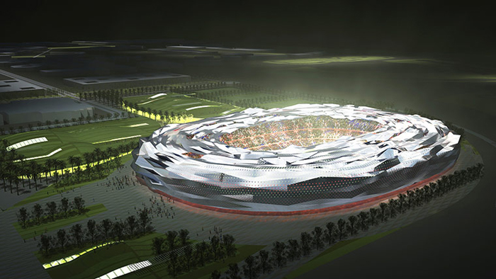 Als Experte für modulare Tribünen errichtet Nüssli im Education City Stadium in Katar einen Oberrang, der nach der WM wieder abgebaut wird.