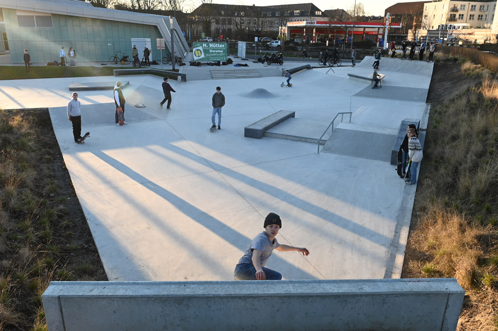 Die neue Skateanlage am Treffpunkt Altstadt lockt viele Skater nach Dorsten, die sich auch in die Planung der Anlage einbringen konnten.